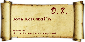 Doma Kolumbán névjegykártya